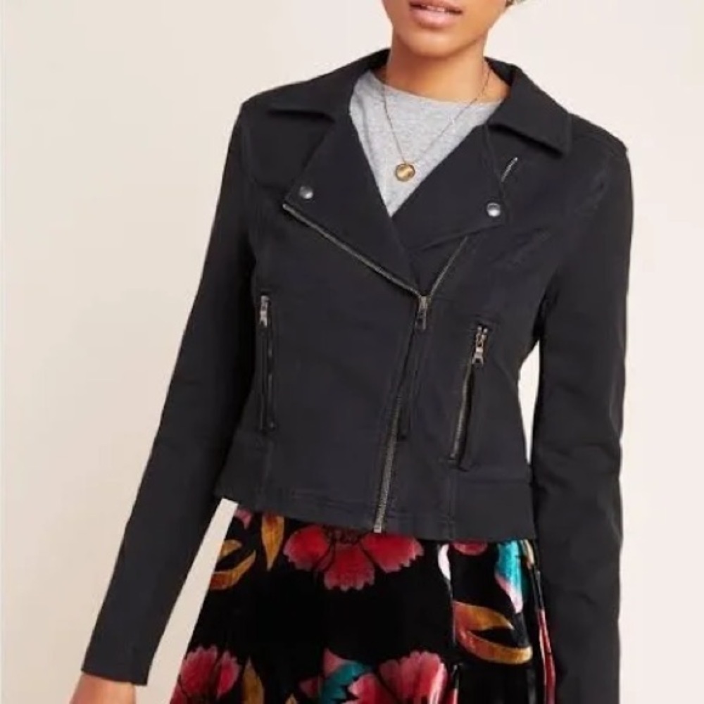 Marrakech Anthropologie Moto Jacket Cotton spandex size small long sleeve